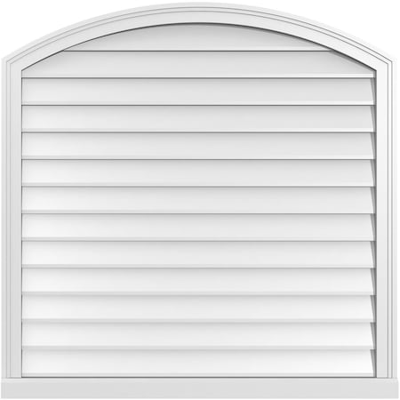 Ekena Millwork Arch Top Surface Mount PVC Gable Vent: Functional, w/ 2"W x 2"P Brickmould Sill Frame, 40"W x 40"H GVPAR40X4003SF